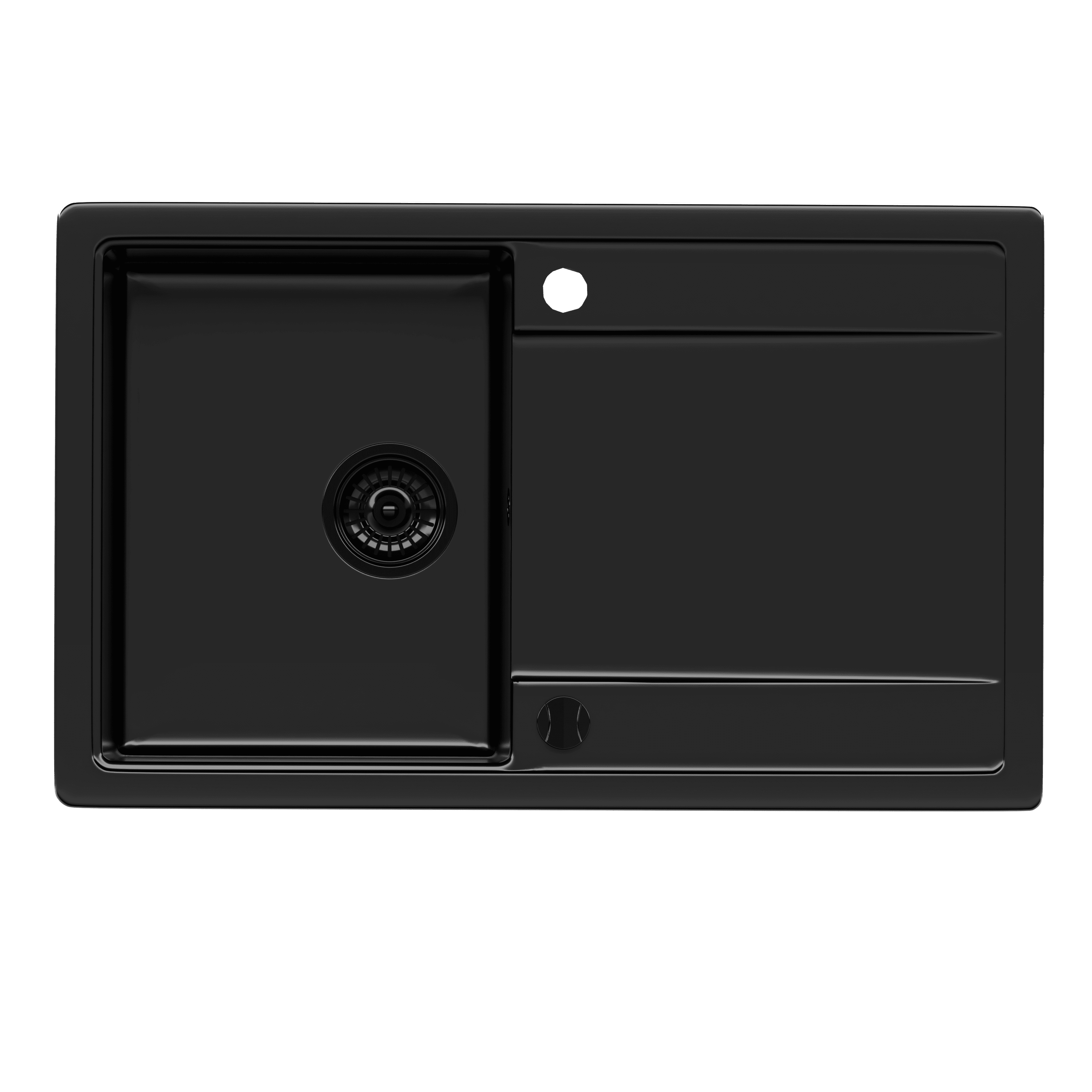 Grafitowy zlewozmywak granitowy KGS Z 4575 1B1D Deep Black